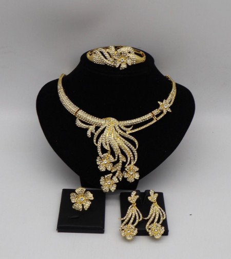 Parure de bijoux Dubaï, ensemble collier, bracelet, boucle d'oreille